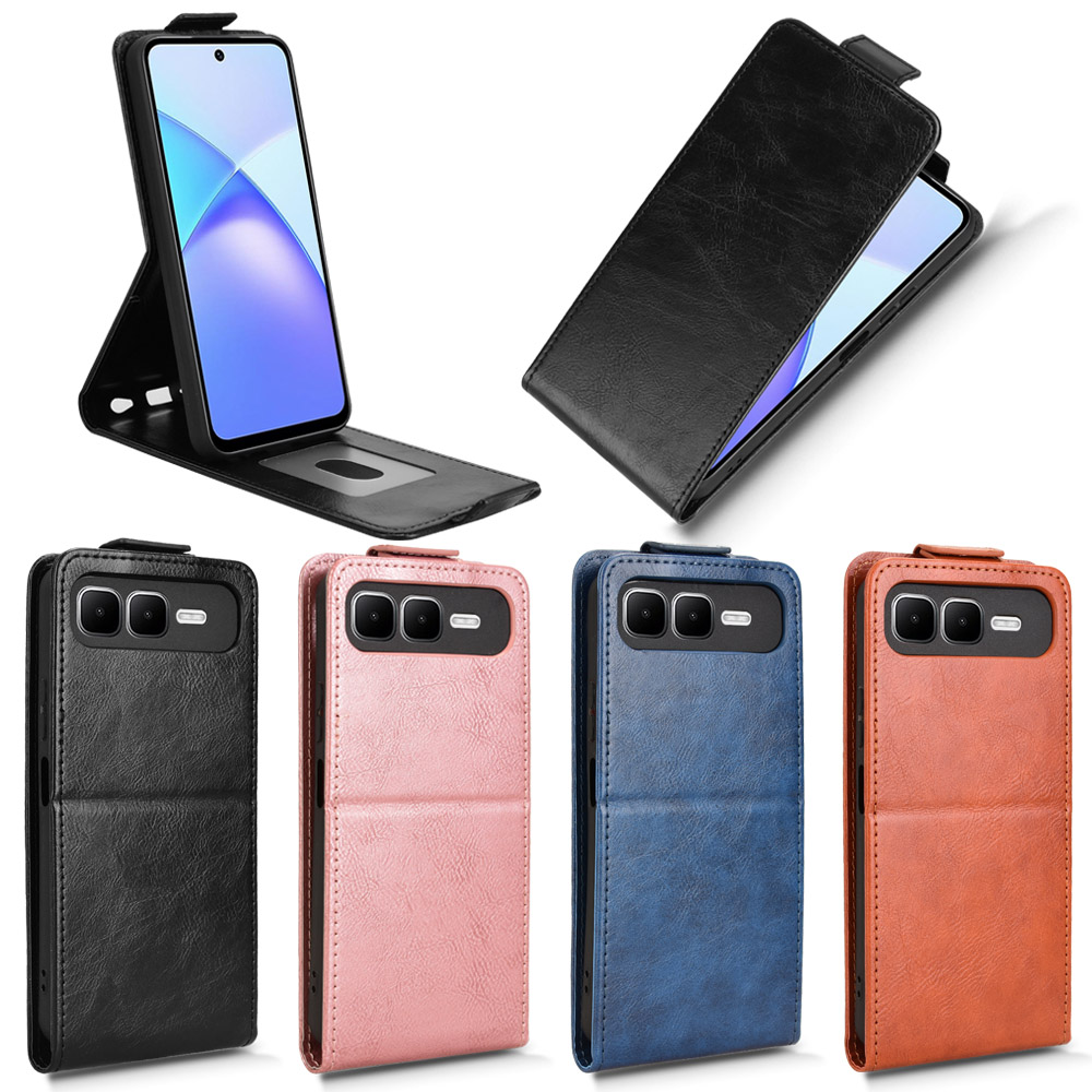适用于传音Infinix Smart 10 Plus 4G带扣上下开疯马纹皮套手机壳插卡防摔保护套男女素皮翻盖式外壳