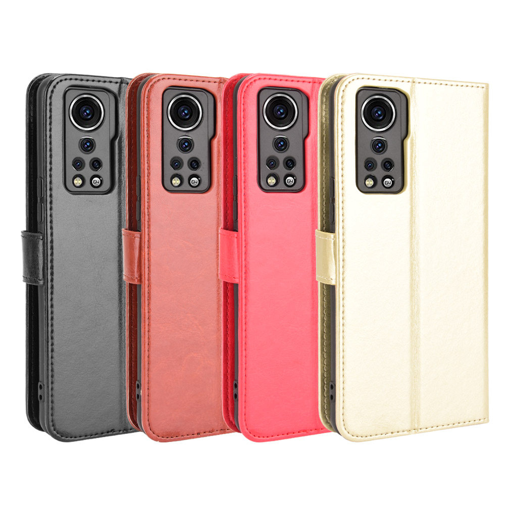 适用于中兴axon 30 5g疯马纹插卡皮套手机壳翻盖防摔保护套男女壳