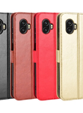 适用于三星Xcover6 Pro疯马纹皮套手机壳插卡防摔保护套翻盖软壳