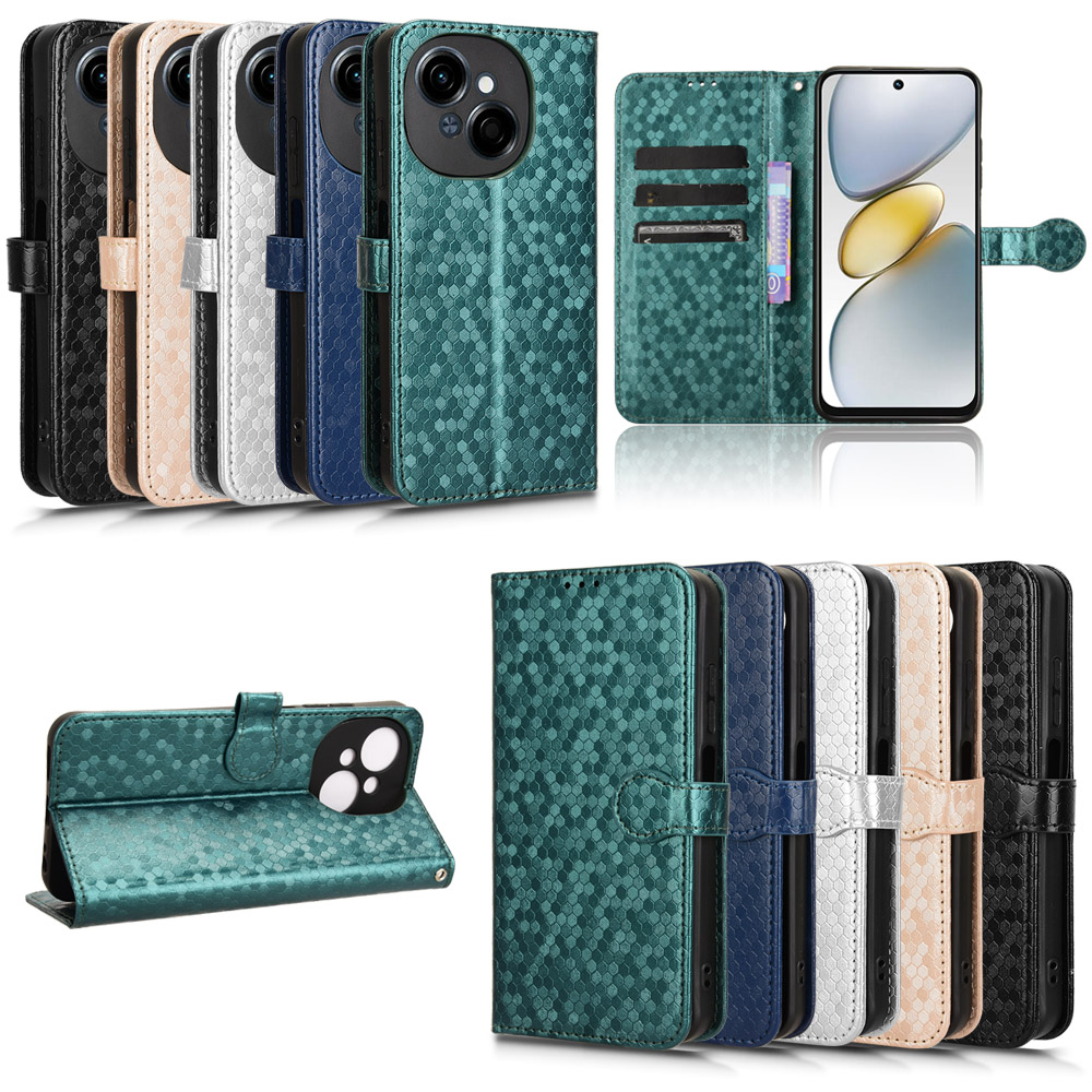 适用于传音Tecno Spark Go1，Pop 9，Spark Go 2025波点纹皮套手机壳保护套防摔商务外壳翻盖式男女外壳