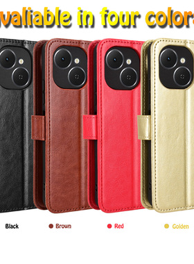 适用于传音Tecno Spark 40C疯马纹皮套手机壳插卡防摔保护套翻盖商务男女素皮外壳