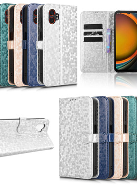 适用于三星Galaxy XCover7 Pro波点纹皮套手机壳插卡防摔保护套翻盖式商务男女外壳