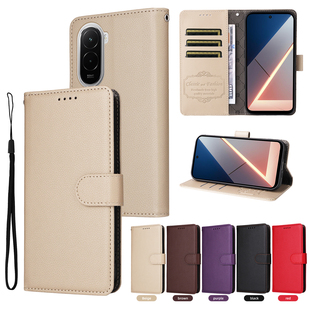 适用于小米Poco M7 4G 169mm国外版经典荔枝纹皮套手机壳插卡防摔保护套翻盖式商务外壳男女素皮