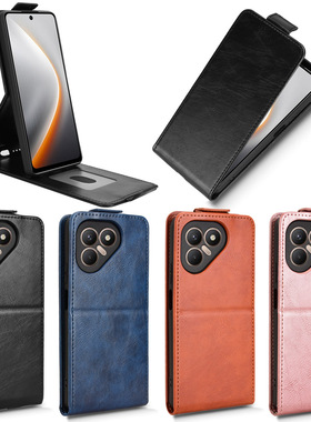 适用于传音Tecno Pova 7 4G，LJ6带扣上下开疯马纹皮套手机壳插卡防摔保护套男女素皮翻盖式外壳