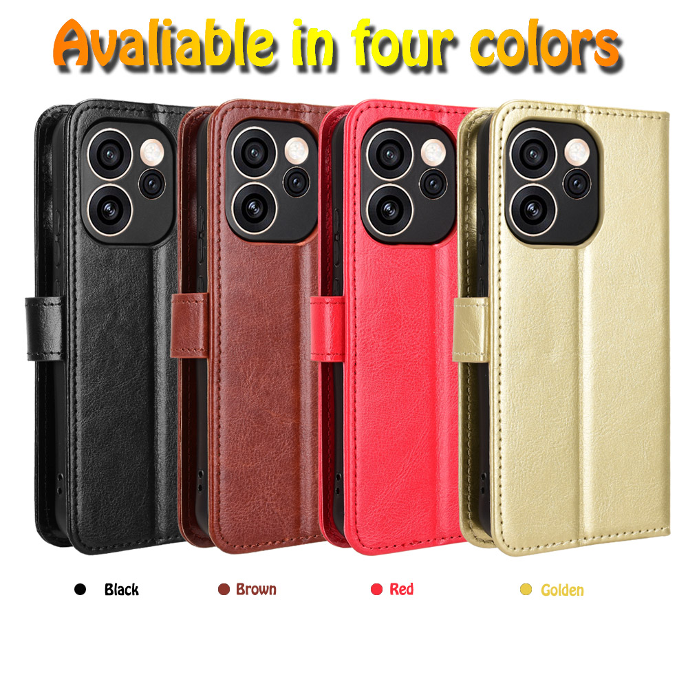 适用于OPPO Reno15 5G疯马纹皮套手机壳插卡防摔保护套翻盖式商务男女外壳素皮