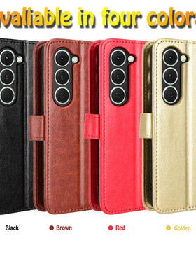 适用于传音Tecno Spark 40 Pro 4G疯马纹皮套手机壳插卡防摔保护套翻盖商务男女素皮外壳