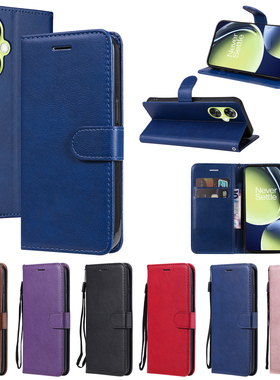 适用于一加Nord CE3 Lite简约纯色皮套手机壳插卡防摔保护套翻盖