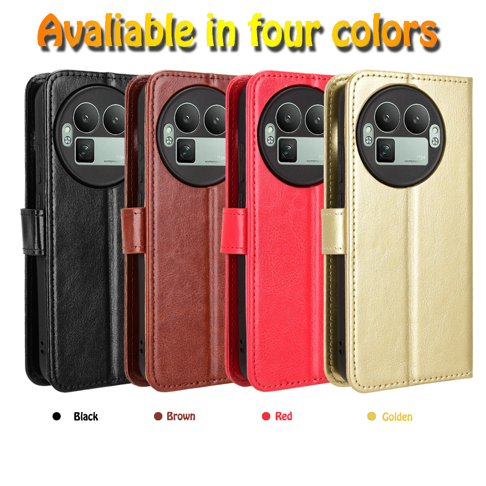 适用于OPPO Realme GT8 Pro疯马纹皮套手机壳插卡防摔保护套翻盖式商务男女素皮外壳