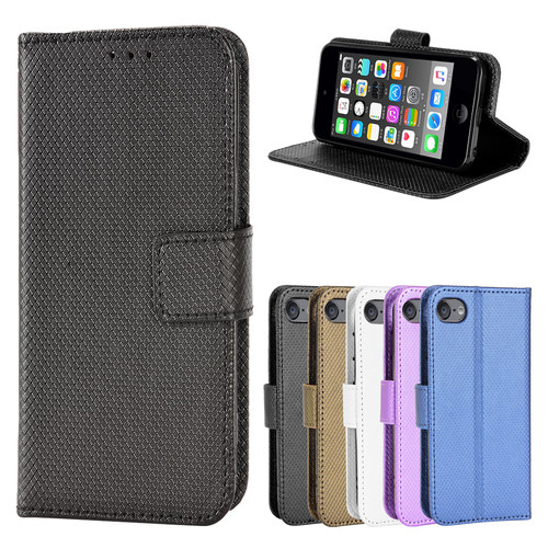 适用于苹果iPod Touch5/6/7钻石纹皮套手机壳插卡防摔保护套男女