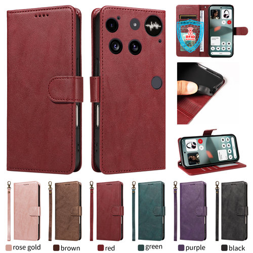 适用于Nothing Phone 3简约纯色油蜡纹皮套手机壳插卡防摔保护套翻盖式素皮外壳商务男女