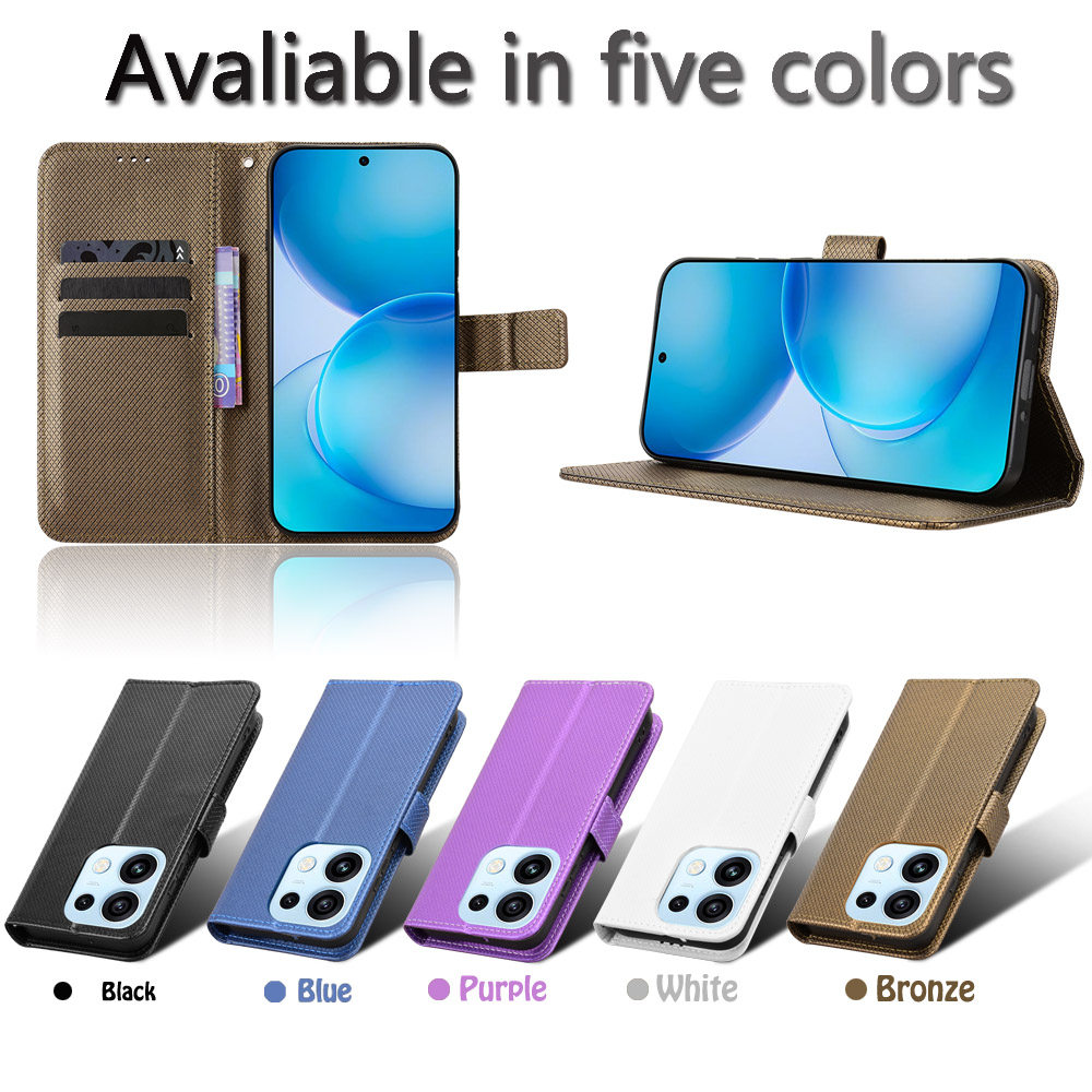 适用于OPPO Reno16 Pro 5G国内版钻石纹皮套手机壳防摔保护套翻盖式男女素皮插卡外壳