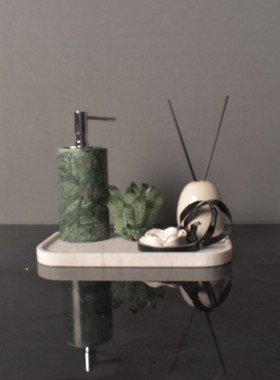 WU.物兮物 绿色宝格丽风样板房卫生间台面卫浴套装水晶原石摆件组