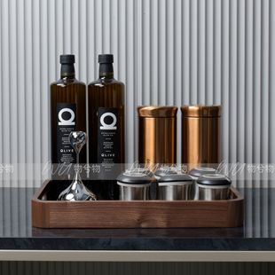WU 物兮物 新中式样板间厨房软装托盘橄榄油调味饰品陈设展厅道具