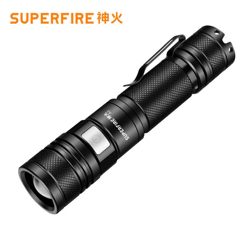 SupFire伸缩变焦A2强光小手电筒可直充电USB家用迷你户外聚光远射