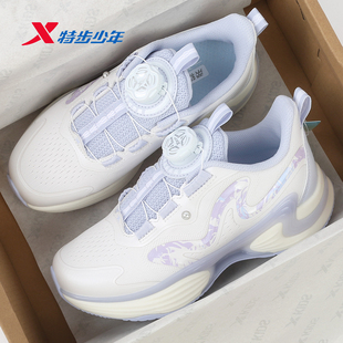 特步儿童运动鞋女童鞋2026春秋新款商场同款旋钮透气低帮休闲鞋子