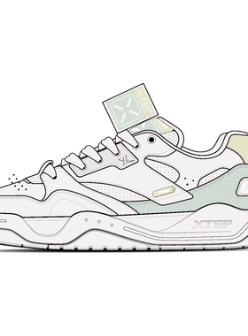 特步女鞋创新小板鞋2026夏季轻便小白鞋百搭休闲鞋974218310032