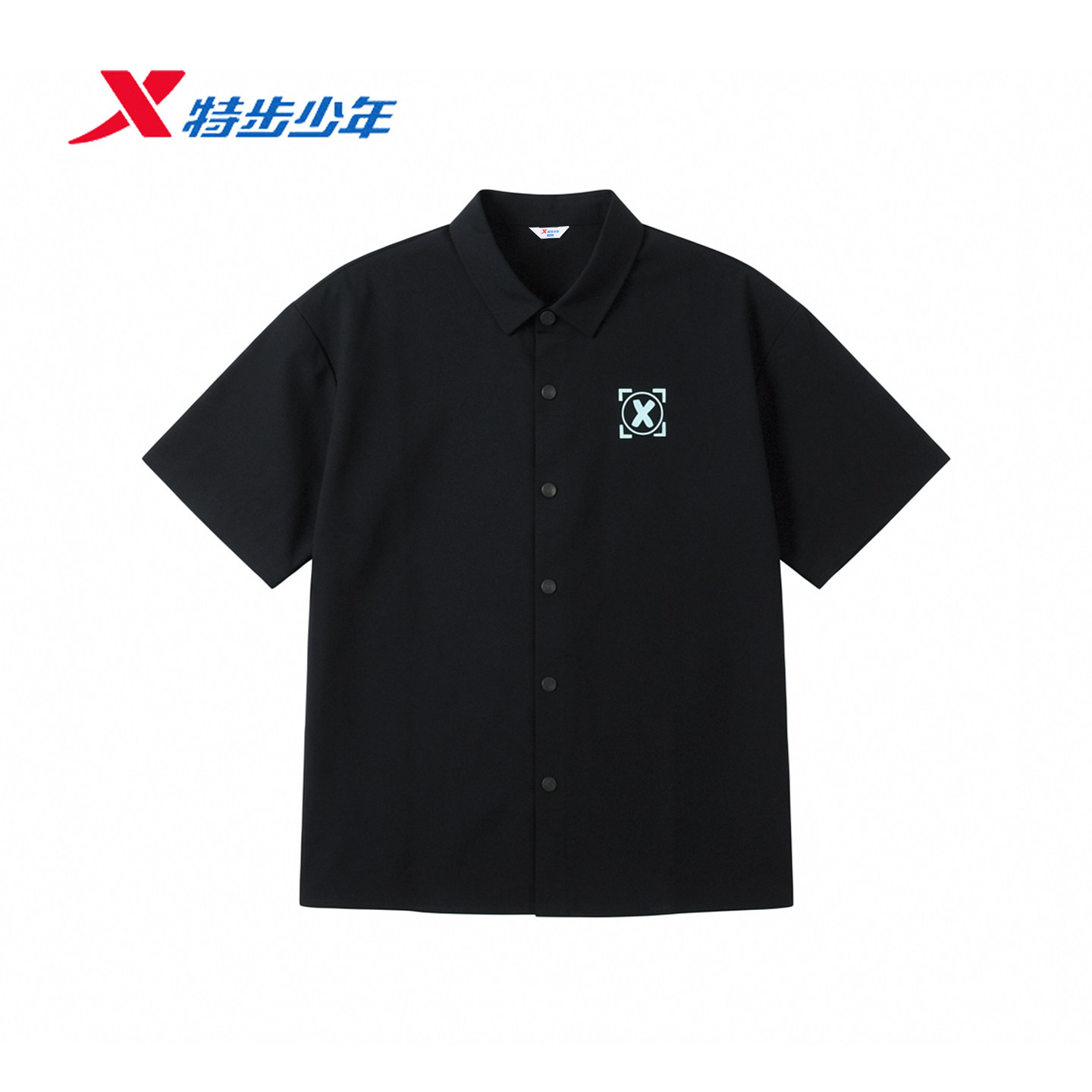 特步儿童短袖衬衫外套男大童2026秋季新款翻领街舞674325804131