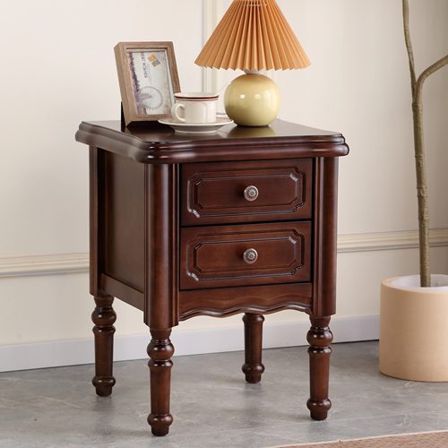 美式实木床头柜小型卧室小柜子