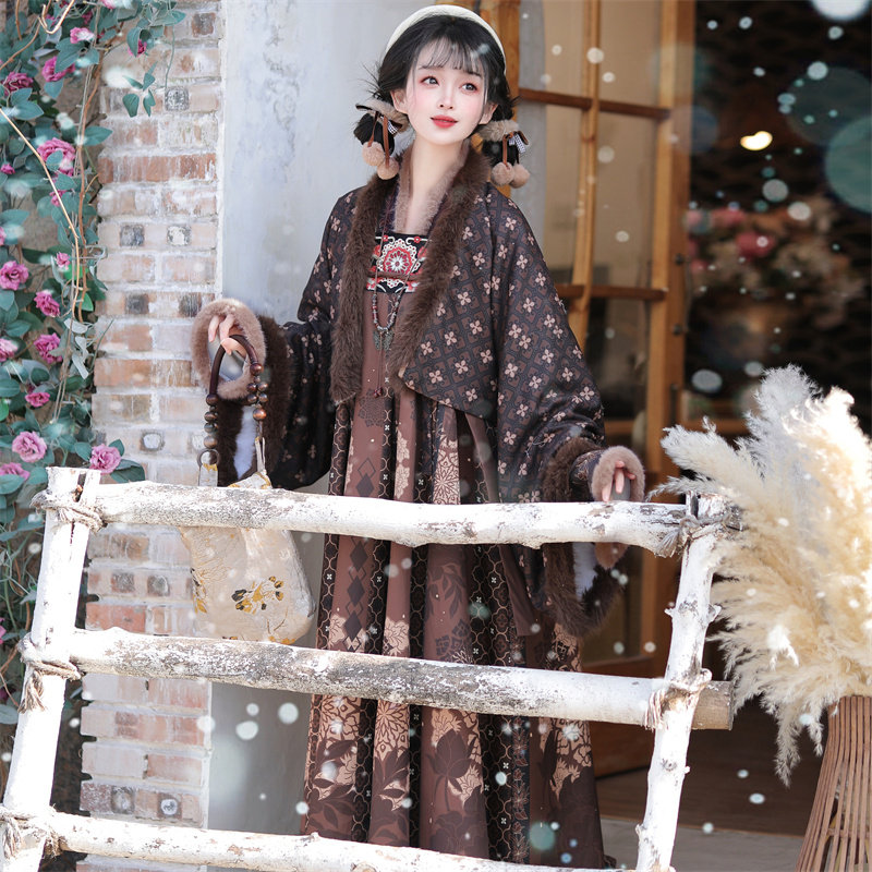 听雪迎春唐制古装汉服女2025新款冬季加绒加厚新中式披袄齐胸襦裙,女装/女士精品,汉服套装,淘宝优惠券,粉丝福利购,淘宝优惠卷