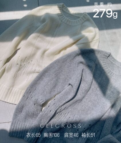 【柔软的织物】松弛包容 75羊绒25丝 宽松漏洞套头羊绒衫