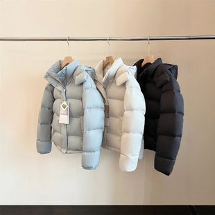 LU家五格系列!高端杜邦三防90白鹅绒连帽收腰泡芙羽绒服外套女冬
