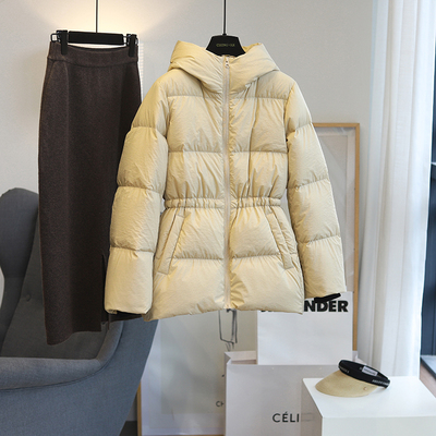 牛货90鹅绒收腰羽绒服女短款2025冬季新款连帽加厚保暖鹅绒服外套