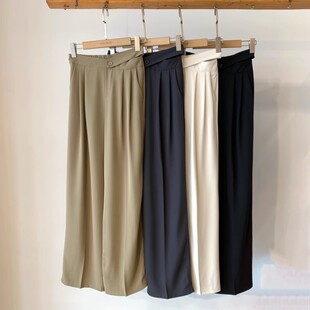 女春夏新款 王炸神裤 宽松阔腿西裤 大长腿垂顺高腰直筒裤 AMR