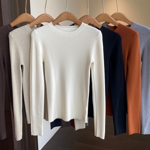 针织上衣女2025新款 AMR 内搭可外穿黑色打底衫 搭配神器 冬秋