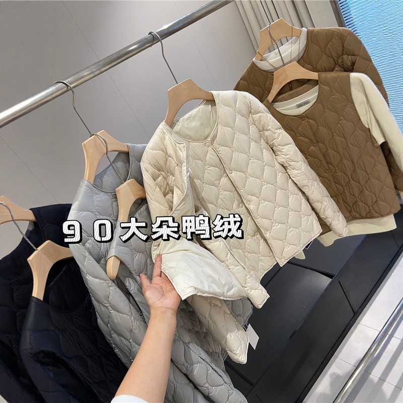 IN BLUE 新国标90鸭绒~秋冬轻盈蓬松防风保暖两穿领马甲/羽绒服冬