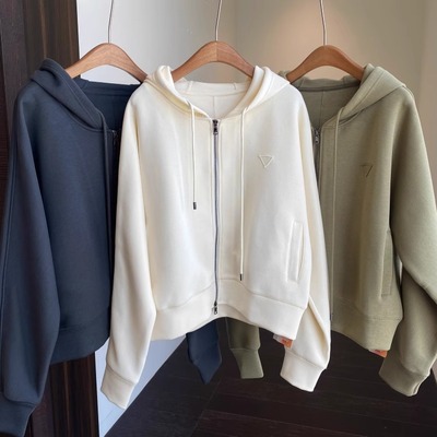 AMR UU◆好穿到爆 高品质五明治空气层面料减龄连帽卫衣女秋新款