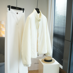 棉服女面包服外套秋冬A63H 宽松立领防水短款 虫小小 超轻羊毛泡芙