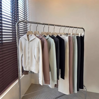 加拿大LU露家！超显瘦！好穿到爆！连帽卫衣外套+直筒卫裤/套装女