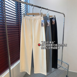 冬 牦牛绒微磨毛感发热保暖抽绳松紧腰阔腿裤 THEWOW 高端订制面料