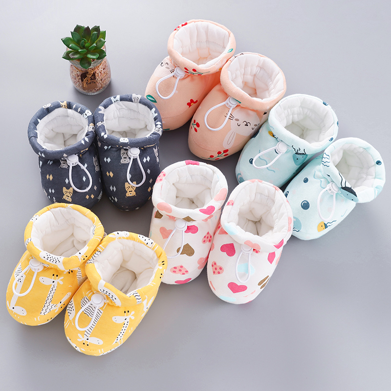 新生婴幼儿鞋袜秋冬季软底6到12个学步0一3月加绒男女宝宝地板袜