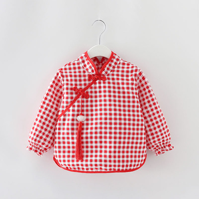 国风旗袍风格女童罩衣全棉防水