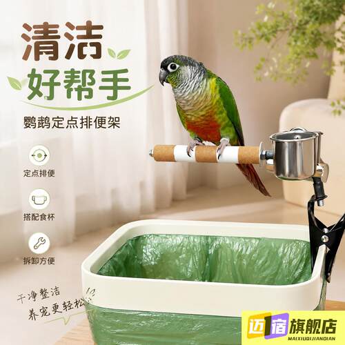 鹦鹉垃圾桶站杆鹦鹉定点排便站架拉屎站架室内鸟架子训练用品