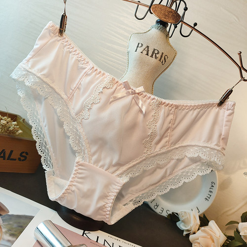日系纯欲性感蕾丝夏季新款纯棉薄款甜美柔软牛奶丝粉色内裤女....