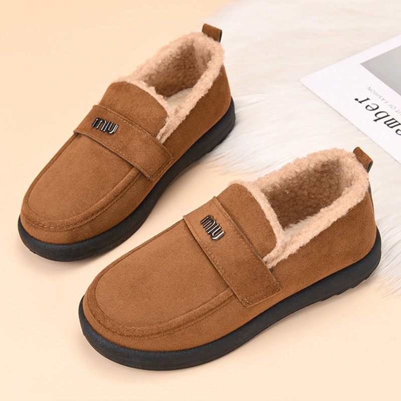 冬季加绒新款雪地靴一脚蹬女棉鞋加绒加厚保暖厚底雪地棉豆豆鞋女,女鞋,棉鞋,淘宝优惠券,粉丝福利购,淘宝优惠卷