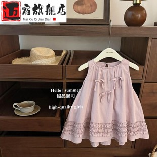 2025夏季 公主裙 新款 女童甜美度假风超仙宝宝韩系氛围感小露背无袖