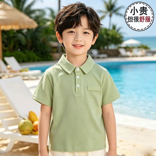 儿童衬衫短袖英伦风2026夏季新款男童衫学生校服短袖女童短袖T恤