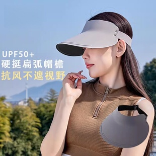 无痕一体防晒帽2026新款 出游运动空顶太阳帽 大头围遮阳帽子女夏季