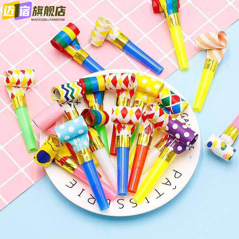 口哨吹吹卷会叫的金丝口哨气球小儿童卡通玩具吹龙吹吹卷生日派队