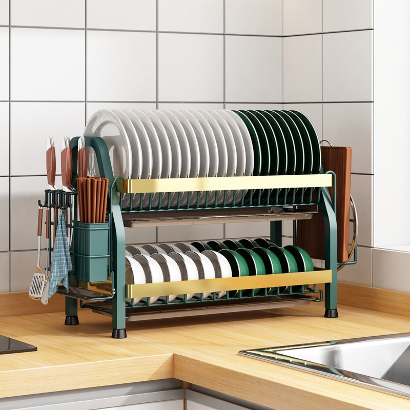 厨房置物架碗碟碗盘收纳架家用沥水架多功能放碗架碗筷收纳盒碗柜