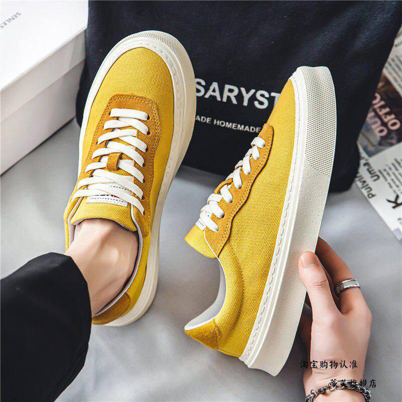 帆布男鞋夏季透气2026新款男生运动平底滑板潮鞋韩版百搭休闲 布