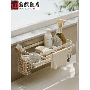 水槽水龙头置物架挂钩 抹布沥水架厨房免打孔海绵收纳架家用壁挂式