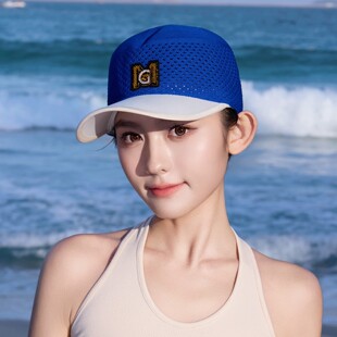 防晒遮阳帽子女2026新款 大檐户外运动空顶鸭舌帽扎马尾太阳帽 夏季