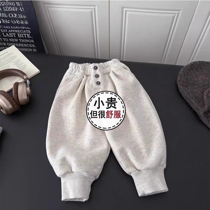 儿童加绒裤子春秋韩版百搭卫裤休闲时尚保暖运动裤时髦网红卫裤男,童装/婴儿装/亲子装,裤子,淘宝优惠券,粉丝福利购,淘宝优惠卷