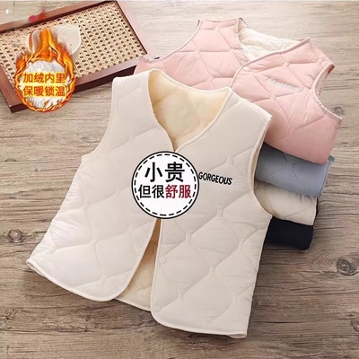 新款 儿童羽绒棉马甲秋冬男女童内外穿轻薄保暖背心中大童加绒坎