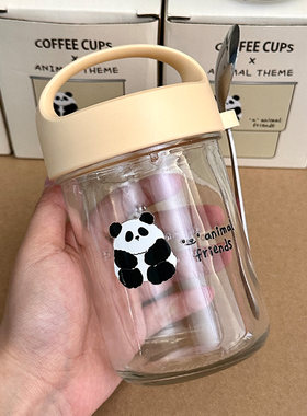 挖到宝啦！隔夜燕麦杯儿童带盖勺沙拉杯家用水杯奶昔杯早餐酸奶杯