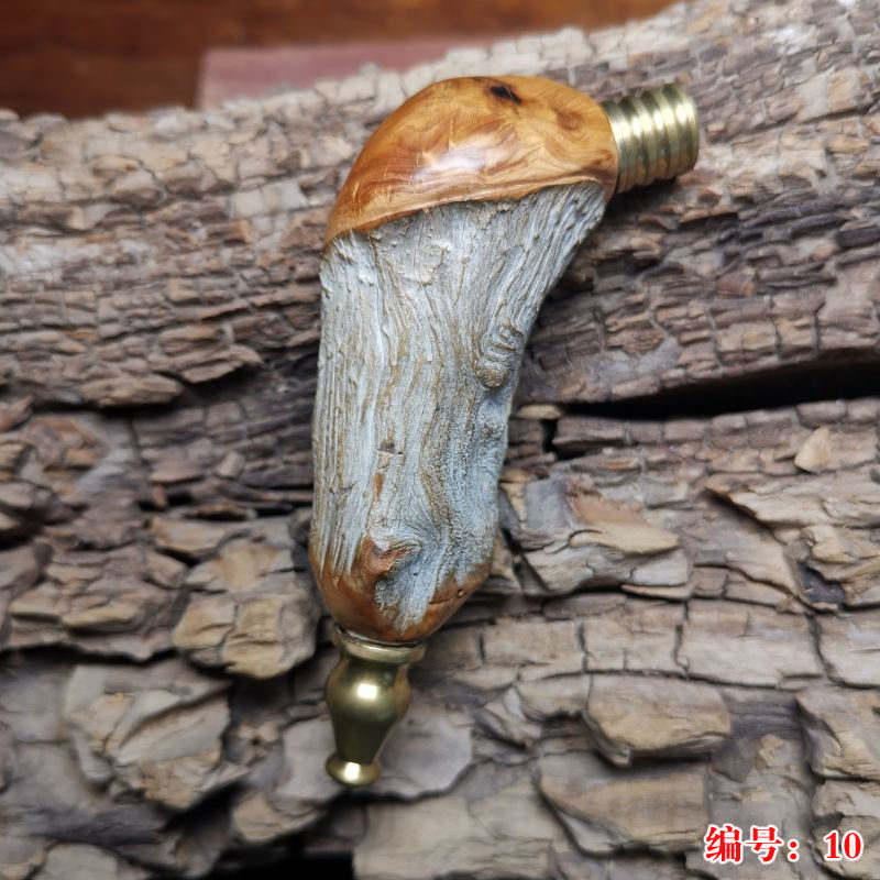 太行凉山崖柏原木虎皮纹手工烟嘴古典烟斗手玩手把件怀旧装饰木雕